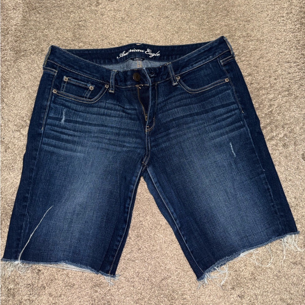 American Eagle Outfitters Women's Dark Blue Denim Shorts